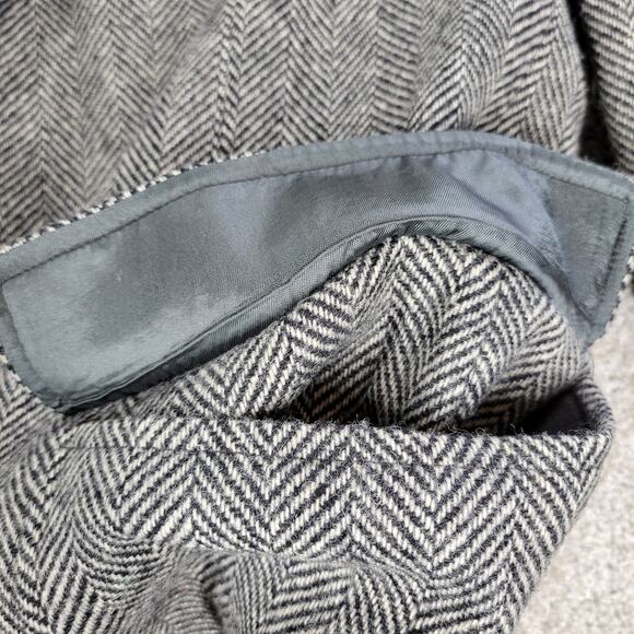 Vintage John Weitz Tweed Sport‎ Coat Mens XL Black White Herringbone Wool Lined - Picture 10 of 16